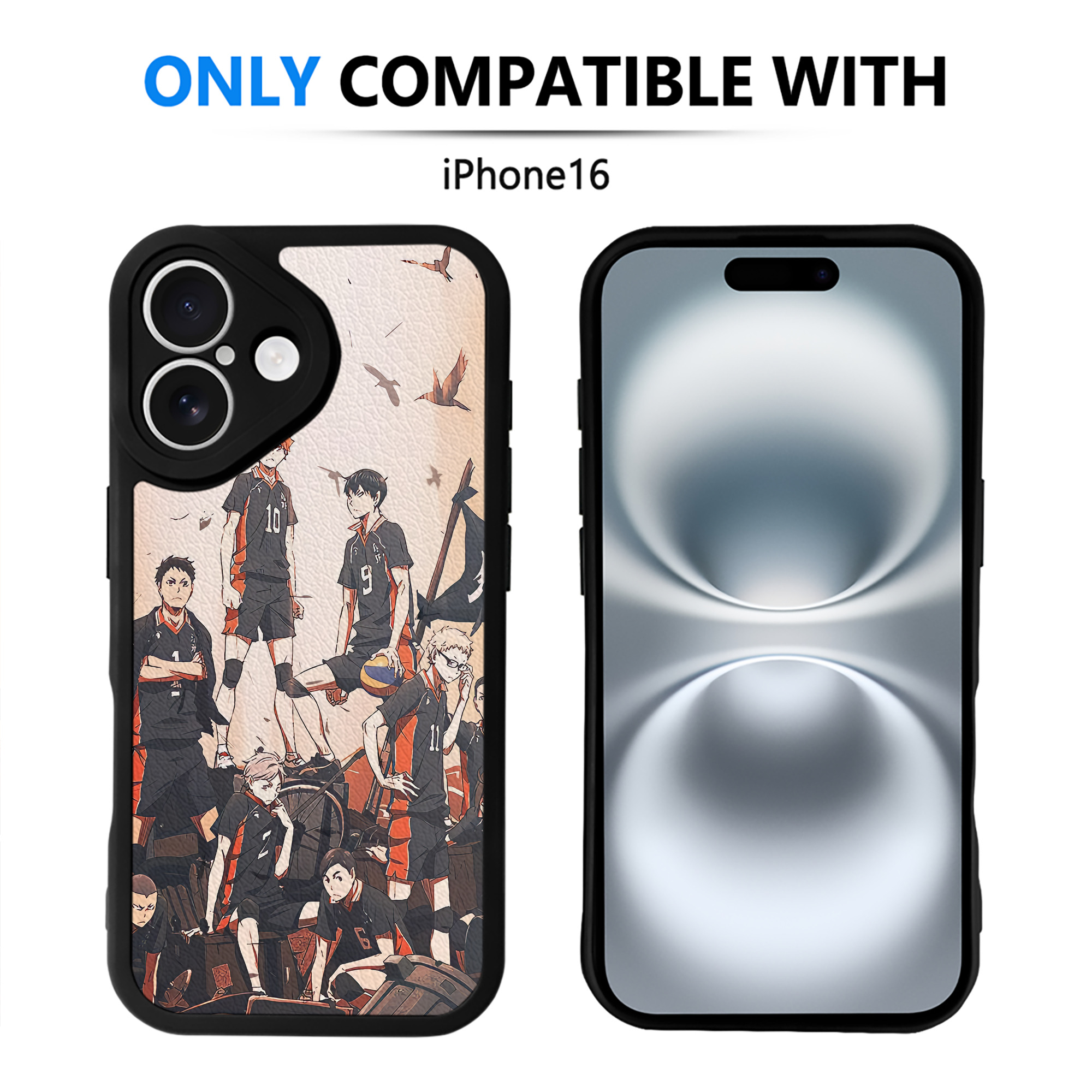（画像用） ハイキュー!! Haikyu!! 【iPhone 16シリーズ対応】シリコンスマホケース（レザー調） 材質：シリコン
